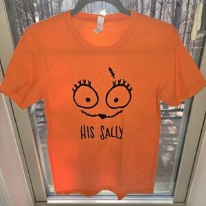 WOMENS Bella Canvas "His Sally" Halloween Tee Shirt Size Small 100% Cotton